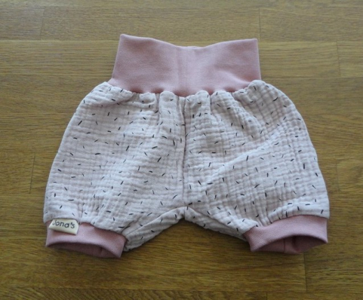 Kurze Pumphose Musselin rosa