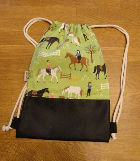 Turnbeutel / Rucksack Baumwolle Pferd
