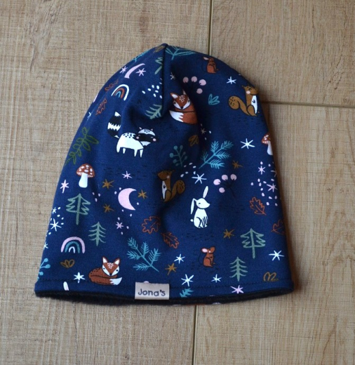 Beanie Wald blau 42 cm
