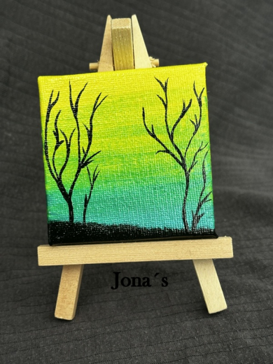 Mini Leinwand Bäume