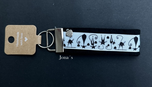 Schlüsselanhänger Filz schwarze Katzen