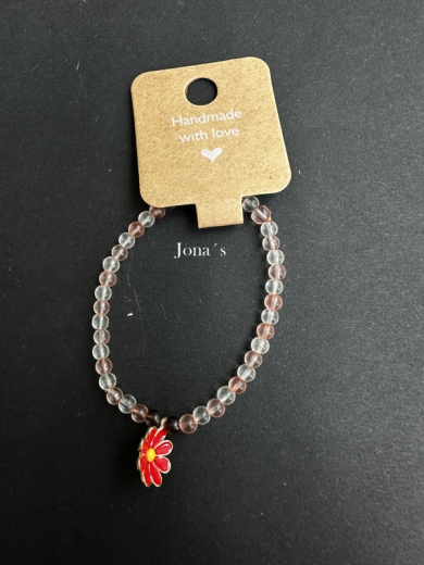 Armband rote Blume