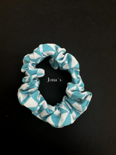 Scrunchie türkis weiß