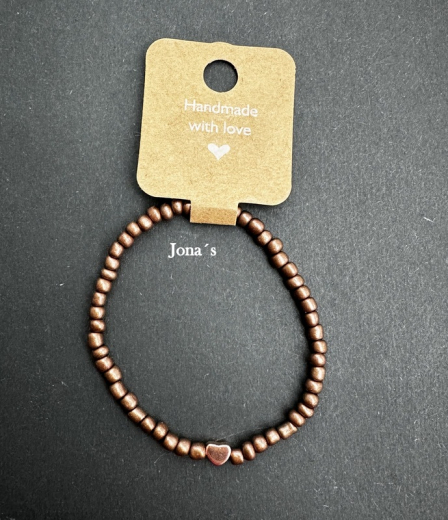 Armband Herz braun