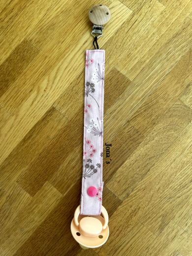 Schnullerkette rosa Blumen