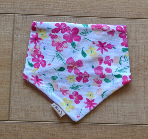 Halstuch Musselin rosa Blumen groß