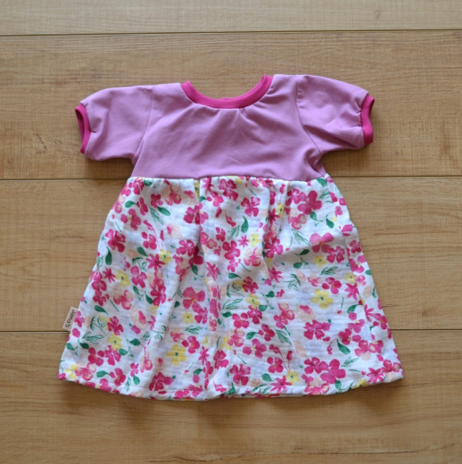 Babykleid Blumen rosa Größe 68