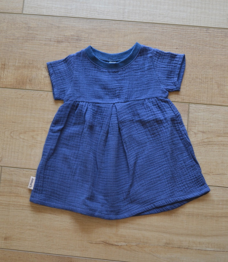 Babykleid Musselin blau Größe 68