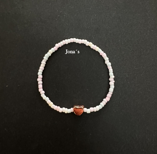 Armband Herz pastell