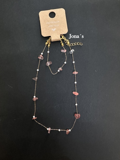 Kette und Armband gold-rosa