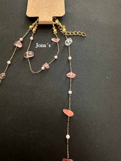 Kette und Armband gold-rosa