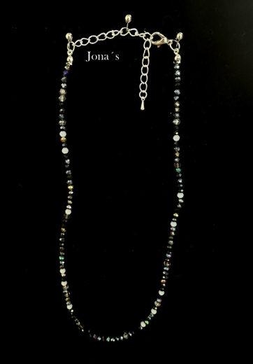 Glasschliffperlen Kette schwarz