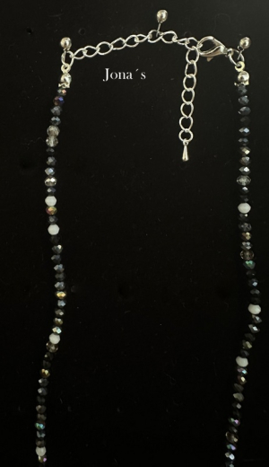 Glasschliffperlen Kette schwarz