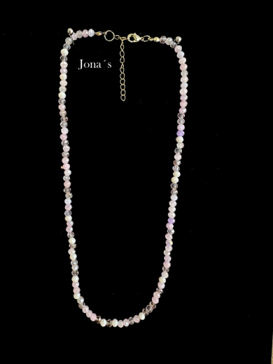 Glasschliffperlen Kette rosa
