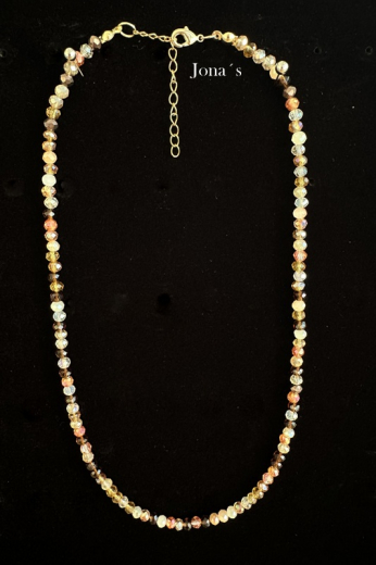 Glasschliffperlen Kette braun