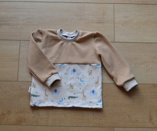 Langarmshirt beige Tiere Größe 74