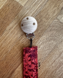 Schnullerkette rote Blumen