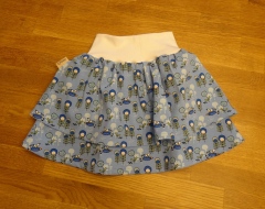 Volantrock Vögel blau Größe 116