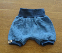 Kurze Pumphose Musselin blau
