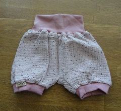 Kurze Pumphose Musselin rosa