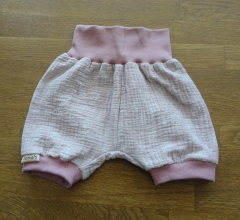 Kurze Pumphose Musselin rosa