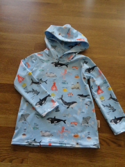 UV-Badeshirt Fische blau Größe 98