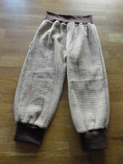 Mitwachshose Musselin beige Größe 98/104