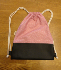 Turnbeutel / Rucksack Baumwolle rosa Anker