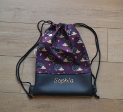 Turnbeutel /Rucksack Softshell Igel mit Name