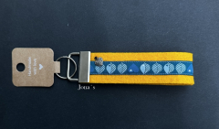 Schlüsselanhänger Filz Blätter blau