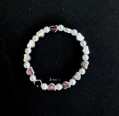 Armband Herzen weiß