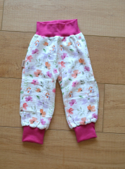 Mitwachshose Blumen rosa 74/80