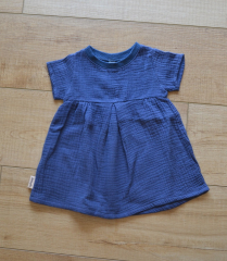 Babykleid Musselin blau Größe 68