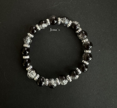 Armband schwarz-silber