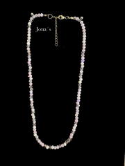 Glasschliffperlen Kette rosa