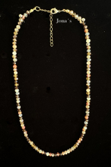 Glasschliffperlen Kette braun