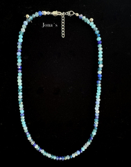 Glasschliffperlen kette blau