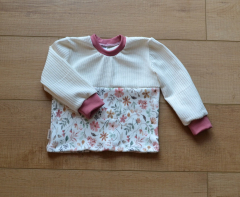 Shirt Langarm weiss/Blume Größe 74
