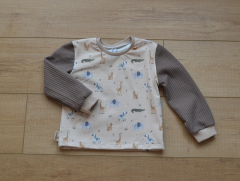 Langarmshirt braun Tiere Größe 86