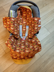Einschlagdecke Babyschale Tiger senf
