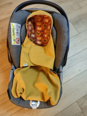 Einschlagdecke Babyschale Tiger senf